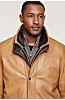 James North African Lambskin Leather Jacket with Removable Shearling Collar