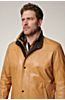 James North African Lambskin Leather Jacket with Removable Shearling Collar