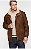 Jack Frost Spanish Lambskin Suede Leather Coat with Merino Shearling Lining        