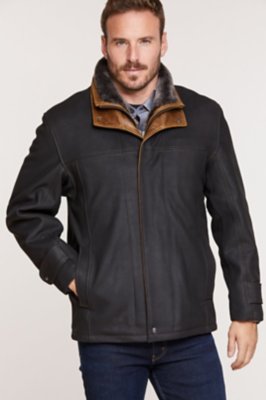 Jack Frost Leather Coat with Spanish Merino Shearling Lining - Big ...