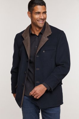 Albatross Wool and Cashmere Blazer with Leather Trim | Overland