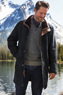 McKinley Black Shearling Sheepskin Coat Overland