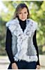 Monique Knitted Rabbit Fur Vest with Fox Fur Trim