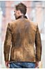 Silas Distressed Lambskin Leather Coat with Rabbit Fur Lining
