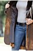 Annabelle Distressed Lambskin Leather Coat with Fox Fur Trim
