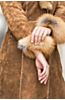 Etta Distressed Shearling Sheepskin Coat with Fox Fur Collar