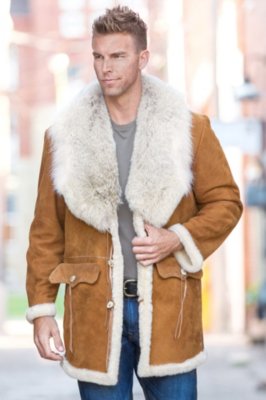 Arthur Shearling Sheepskin Coat with Coyote Fur Collar | Overland
