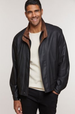 Landon Lambskin Leather Bomber Jacket Overland