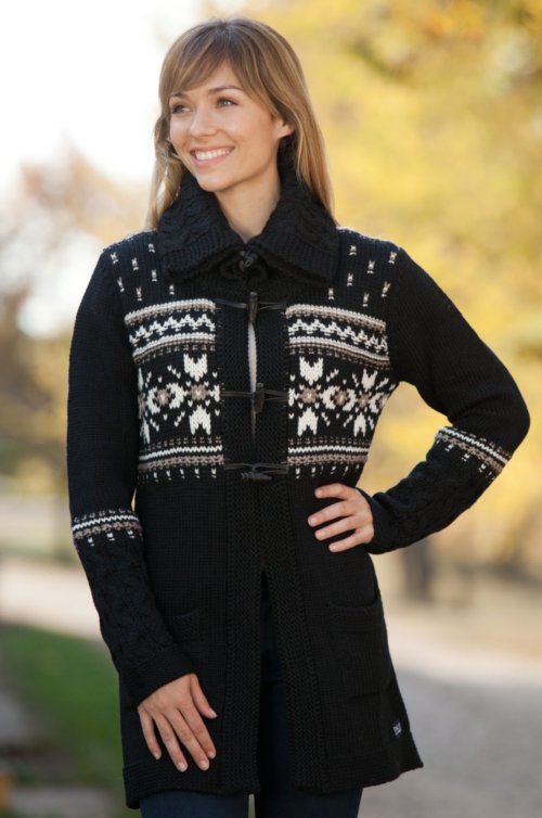 Women/'s Norwegian Style Wool Cardigan