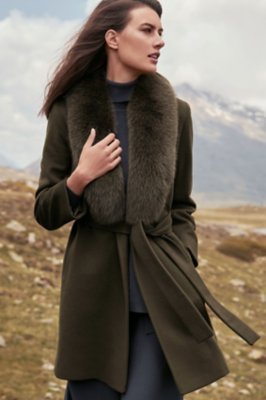 Gillian Loro Piana Wool Coat with Fox Fur Trim | Overland