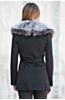 Marina Loro Piana Wool Coat with Silver Fox Fur Collar