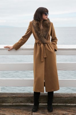 fur lined wool coat