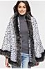 Amy Reversible Wool and Cashmere Shawl with Blue Fox Fur Trim