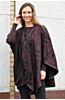 Isabel Printed Cashmere Cape with Leather Trim