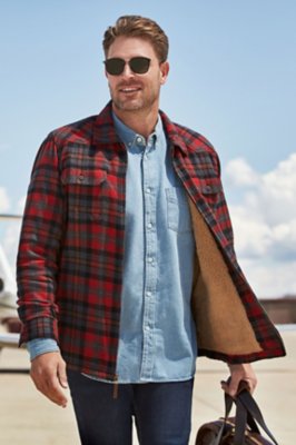 Nash Sherpa-Lined Cotton Flannel Shirt Jacket | Overland