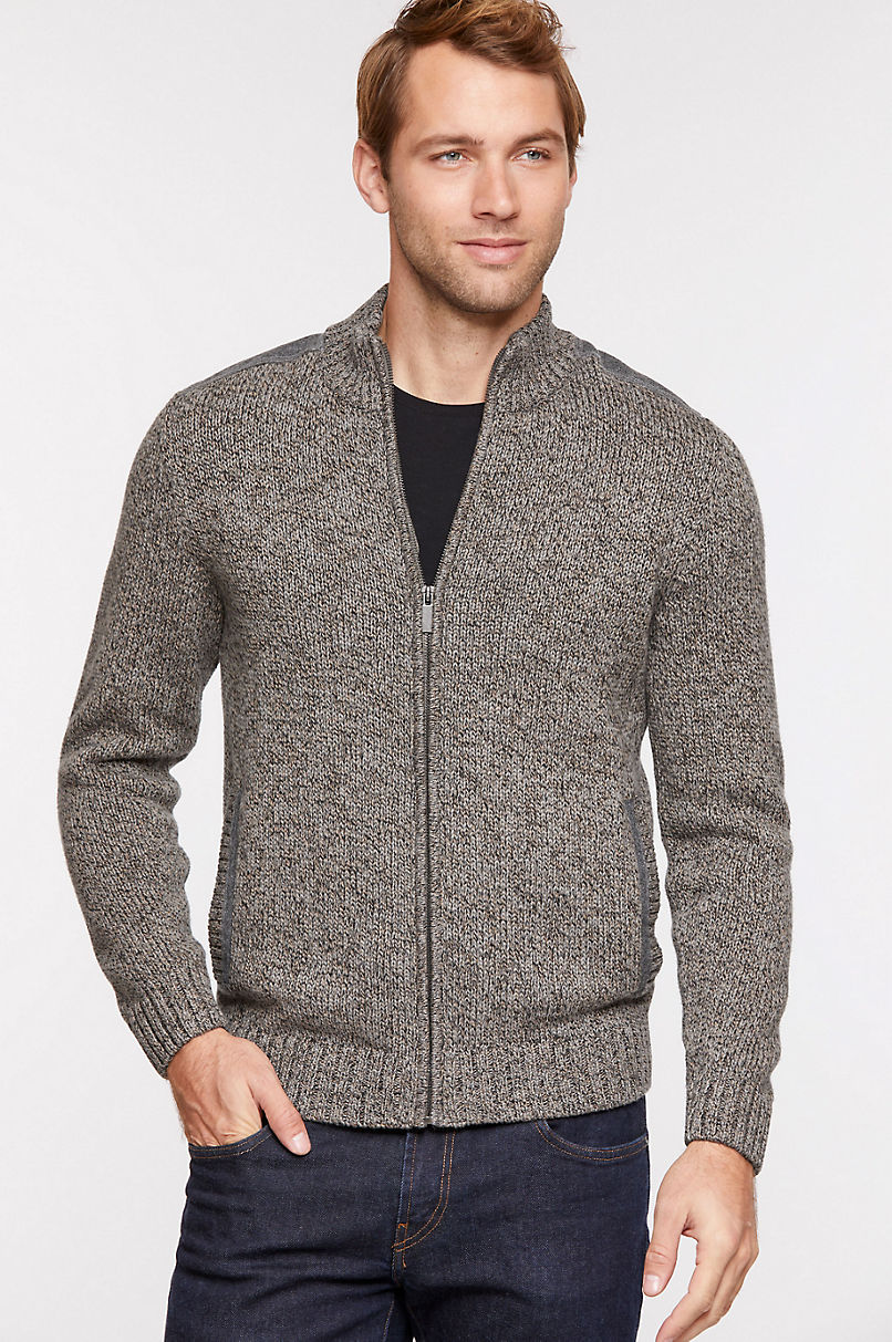 Tate Full Zip Marled Cotton Cardigan Sweater | Overland