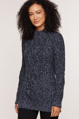 Tove CableKnit Marled Cotton Pullover Sweater Overland