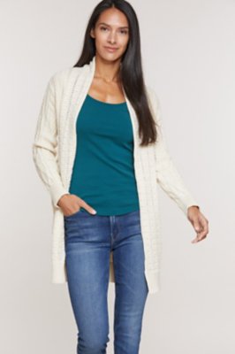 cotton pointelle cardigan