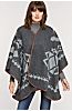 Mariana Wool-Blend Blanket Cape with Leather Trim