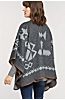 Mariana Wool-Blend Blanket Cape with Leather Trim