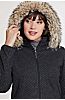 Ketchikan Italian Wool-Blend Fleece Coat with Badger Fur Trim and Detachable Hood