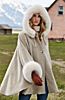 Skye Hooded Alpaca Wool-Blend Cape with Fur Trim