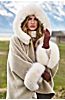 Skye Hooded Alpaca Wool-Blend Cape with Fox Fur Trim