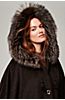 Ashby Hooded Alpaca Wool-Blend Cape with Fur Trim