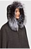 Anastasia Reversible Hooded Alpaca Wool-Blend Cape with Fox Fur Trim        