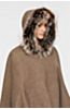 Anastasia Reversible Hooded Alpaca Wool-Blend Cape with Fur Trim        