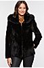 Caryn Reversible Mink Fur Jacket with Fox Fur Trim and Detachable Hood
