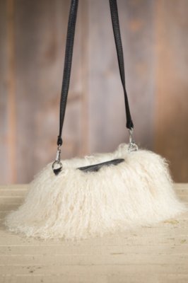 Tibetan Lamb Fur Muff Crossbody Clutch Handbag Overland