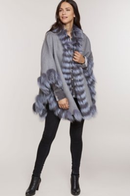 Glissade Wool Cape with Fox Fur Trim | Overland