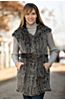 Angie Knitted Rabbit Fur Vest with Hood 