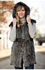 Angie Knitted Rabbit Fur Vest with Hood 