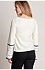 Jillian Organic Peruvian Pima Cotton Woven Bell Sleeve Pullover Sweater