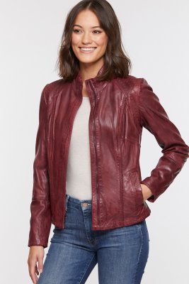 Azura Washed Lambskin Leather Jacket Overland
