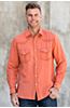 Ryan Michael Split Rail Seam Linen-Blend Shirt