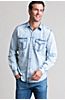 Ryan Michael Distressed Edge Cotton-Blend Western Shirt