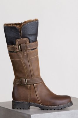 leather sheepskin boots