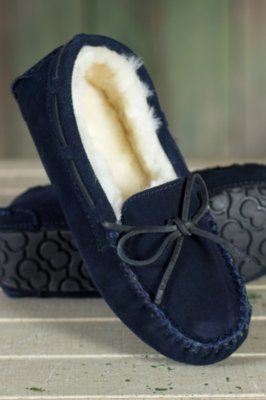 Women's Taylor ShearlingLined Leather Moccasin Slippers Overland