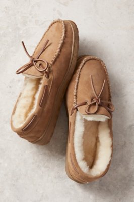 leather mens moccasin slippers