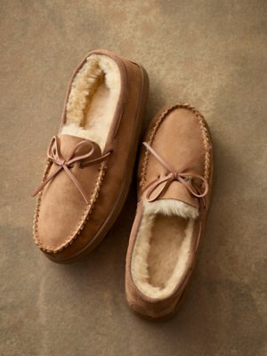 mens moccasin slippers size 15