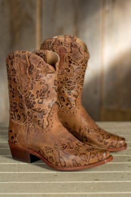 tooled leather boots womens