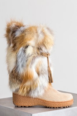 Women’s Gigi Wool-Lined Fox Fur and Calfskin Boots | Overland