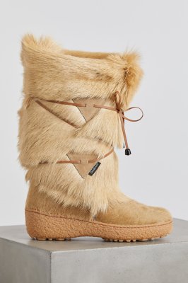 fur covered boots