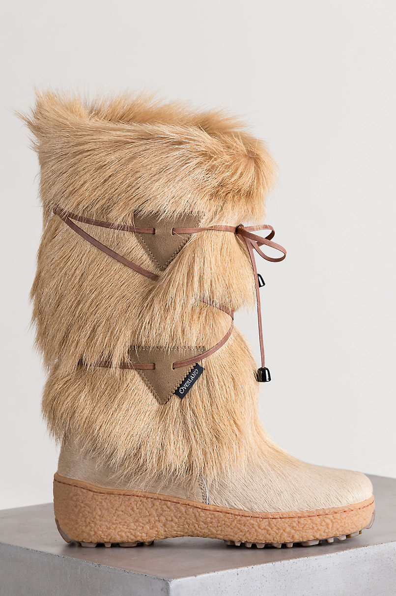 Anna Wool-Lined Goat Fur and Calfskin Boots
