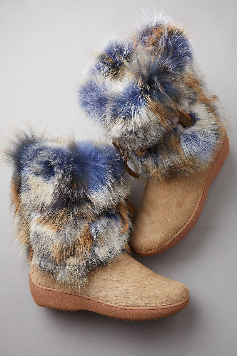 Women’s Volpe Wool-Lined Fox Fur and Calfskin Boots