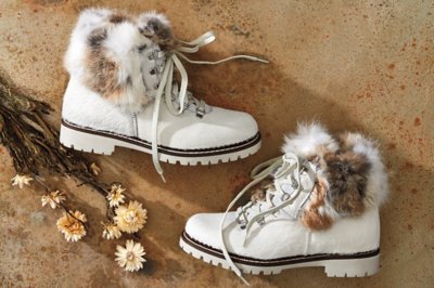 Women’s Forest WoolLined Rabbit Fur and Italian Calfskin Hiker Boots