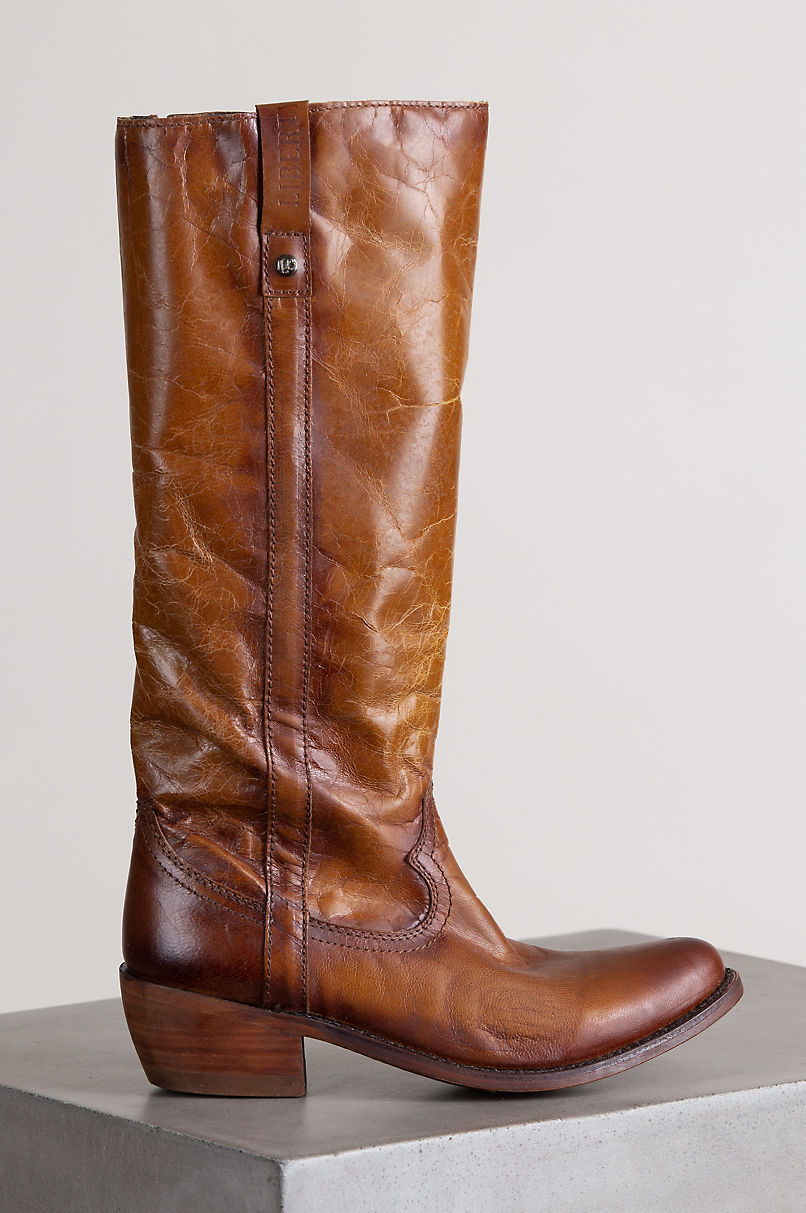 Liberty Black Esther Distressed Leather Boots